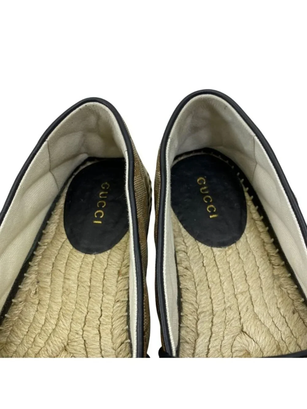 Gucci GG Matelasse Espadrille Canvas Leather Beige